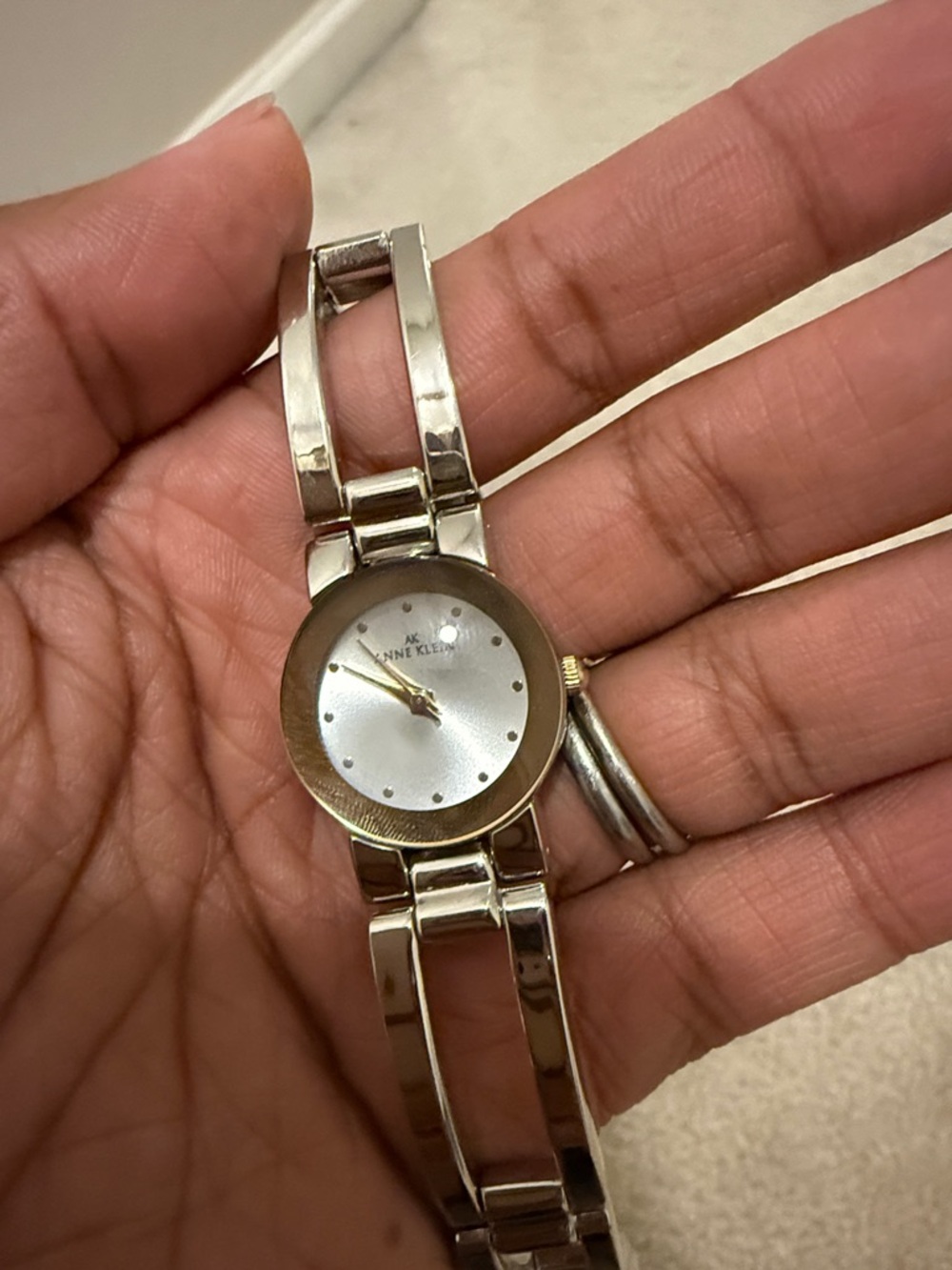 Anne Klein Silver and Gold-Tone Women's Bracelet Watch brand new